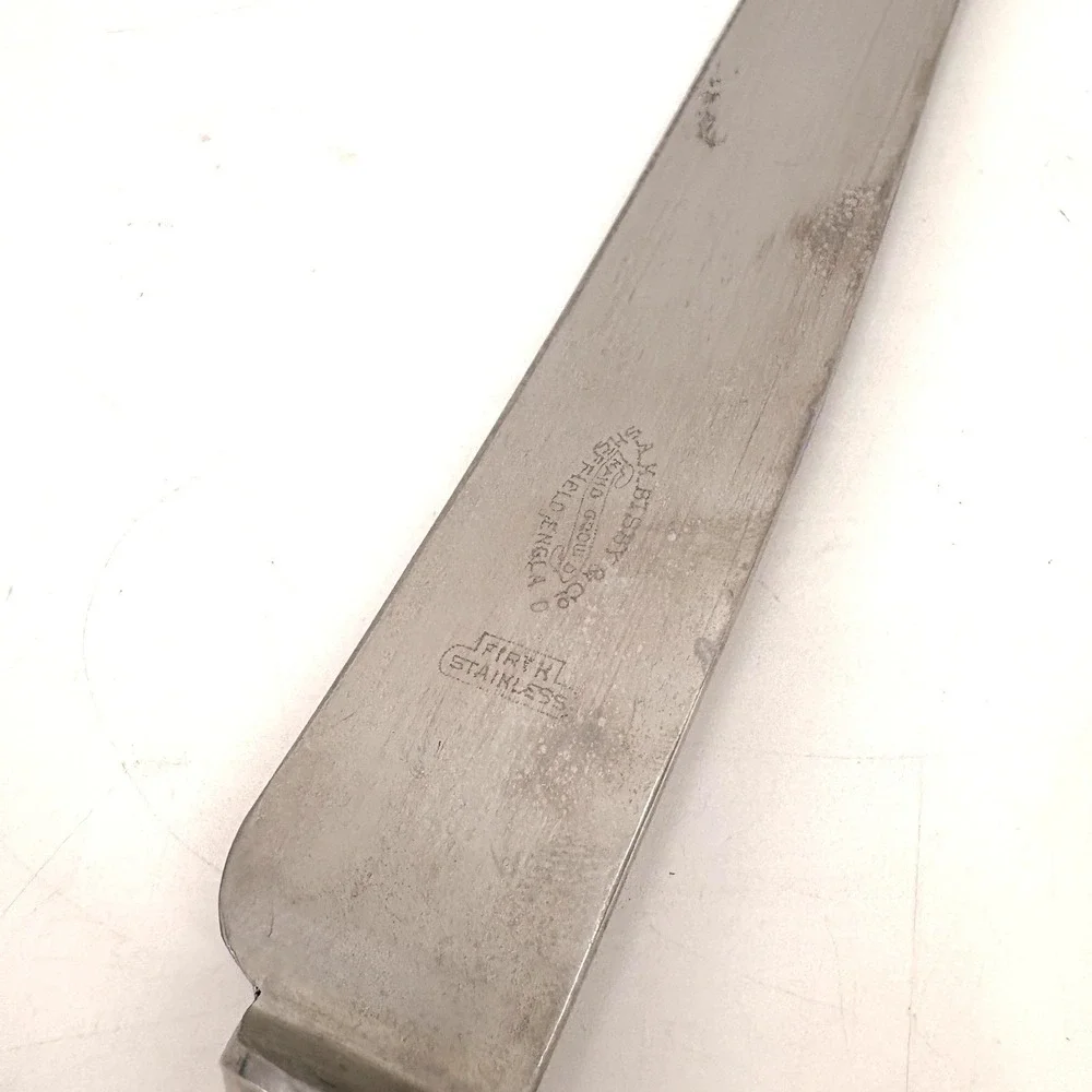 Vintage Sheffield England Stag Handle Carving Knife‎ & Honing Steel Set